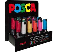 POSCA Marcador PC-8K Colores Surtidos Punta Biselada 8,0 mm Expositor de 20 unidades