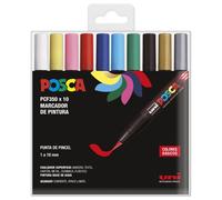 POSCA Marcadores de Pintura PCF-350 Estuche de 10 Colores Surtidos