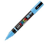 Posca Rotulador PC-5BR, punta de cepillo mediano semiflexible, pintura a base de agua, azul claro