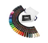 Posca para Colorear - PC-5M Rango Completo Conjunto de 33 - Transparente Frasco de Plástico