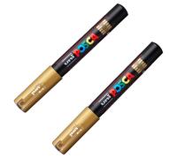 Posca PC-1M - Rotuladores de pintura (punta de 0,7 mm, 2 unidades), color dorado