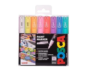 Posca PC-1M - Rotuladores permanentes a base de agua, punta extrafina de alta calidad para artes y manualidades, uso multisuperficie en madera, metal, papel, cartón, vidrio, tela, cerámica y piedra,