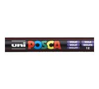 Posca pc-1mr marcador de pintura - punta roller 0.7mm - tinta base al agua - no permanente - resistente a la luz - ideal para carteleria y decoracion - color violeta (6 uds)