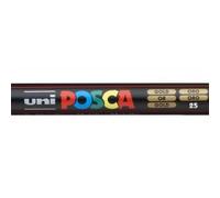 Posca pc-1mr marcador de pintura - punta roller de fibra 0.7mm - linea extrafina - tinta pigmentada base al agua - resistente a la luz - color oro (6 uds)