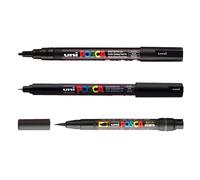 POSCA PC-1MR/PC-3M/PCF-350 rotulador negro (3 unidades)