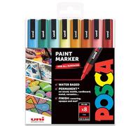 Posca PC-3M - Rotuladores artísticos de 0,9 a 1,3 mm, juego de 8 bolígrafos en caja de regalo