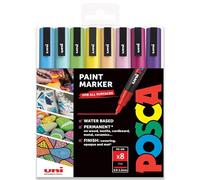 Posca PC-3M - Rotuladores artísticos de 0,9 a 1,3 mm, juego de 8 bolígrafos en caja de regalo