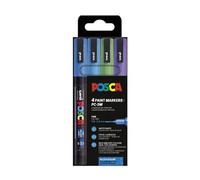 POSCA PC-3ML pack rotuladores con purpurina (redondos de 0,9 a 1,3 mm) 4 unidades