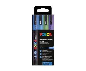 POSCA PC-3ML pack rotuladores con purpurina (redondos de 0,9 a 1,3 mm) 4 unidades