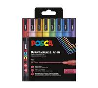 POSCA PC-3ML pack rotuladores con purpurina (redondos de 0,9 a 1,3 mm), 8 unidades