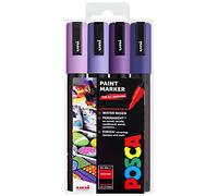 POSCA - PC-5M - Rotuladores de pintura - 1,8-2,5 mm - Juego 4 rotuladores en tonos morados en un estuche