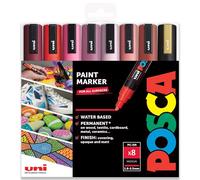 Posca - PC-5M - Rotuladores de pintura artística - 1,8-2,5 mm - Juego de 8 en caja de regalo, temática de San Valentín