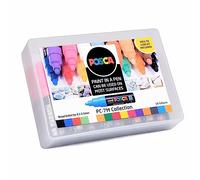 Posca PC-7M - Rotuladores permanentes de punta redonda ancha para arte y manualidades, multisuperficie sobre madera, metal, papel, lona, cartón, vidrio, tela, cerámica, roca, piedra, porcelana, juego