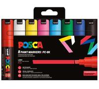 Posca pc-8k/8c estuche de 8 marcadores de pintura - punta biselada acr