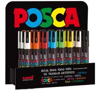 Posca pc3m expositor de 36 marcadores de pintura - punta conica de pol