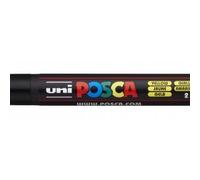 Posca pcf-350 marcador de pintura - punta acrilica estilo pincel - tinta base al agua - no permanente - resistente a la luz - inodoro - ideal para carteleria y decoracion - color amarillo (5 uds)