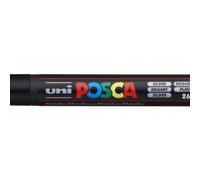 Posca pcf-350 marcador de pintura - punta acrilica estilo pincel - tinta pigmentada base al agua - resistente a la luz - no permanente - ideal para carteleria y decoracion - color plata (5 uds)