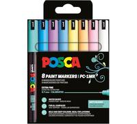 Posca Rotuladores acrílicos PC-1MR – punta redonda 0,7 mm – pack 8 colores pastel