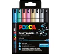 Posca Rotuladores PC-1MR – 8 metálicos acrílicos, punta redonda 0,7 mm, multicolor para niños