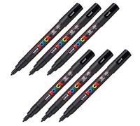 POSCA - Rotulador acrílico PC-3M, negro, juego de 6