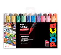 Posca Rotulador permanente a base de agua, multiuso en superficies, PC-1M, extrafino de 0,7 a 1,0 mm, juego de 21 en estuche de regalo