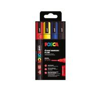 POSCA ROTULADOR UNI POSCA PC-5M ESTUCHE 4 COLORES BASICOS MARCADORES