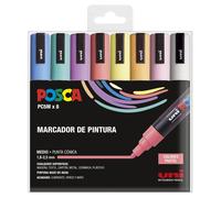POSCA ROTULADOR UNI POSCA PC-5M ESTUCHE 8 COLORES PASTEL MARCADORES