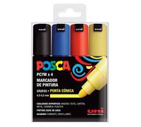 POSCA ROTULADOR UNI POSCA PC-7M ESTUCHE 4 COLORES BASICOS MARCADORES