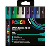Posca Set de rotuladores 182554 PC-5M – 8 rotuladores acrílicos permanentes, punta redonda 1,8-2,5 mm