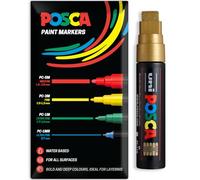 Posca Rotuladores de pintura acrílica a base de agua | Bolígrafo de pintura permanente multisuperficie | Paquete de 1 en embalaje de regalo | Vidrio, tela, madera, etc. | Punta de cincel XXL PC-17K