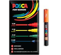 Posca Rotuladores de pintura acrílica a base de agua | Rotulador de pintura permanente para múltiples superficies | Envase de 1 en embalaje de regalo | Vidrio, tela, lienzo, madera, etc. | PC-1M