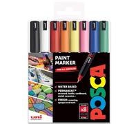 Posca - Rotuladores de pintura PC-1MR Art - Punta de 0,7 mm - Juego de 8 - en cartera de plástico (tonos esenciales)
