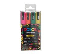 Posca Rotuladores PC-5M de punta de fieltro acrílico de colores permanentes para adultos y niños. Perfecto para colorear, tela, graffiti, acuarela, dibujo de contornos, ventanas y arte de cristal.