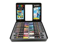 POSCA Set de 20 Marcadores Colores Surtidos en Caja Metálica Manga Hero