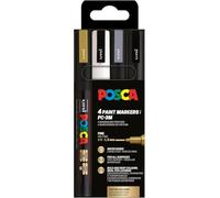 Posca 186544 - set de rotuladores posca, 4 rotuladores acrílicos pc-3