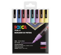 Posca - set de rotuladores acrílicos pc-3m, 8 colores pastel