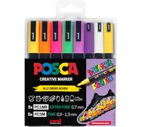 POSCA - Set rotuladores acrílicos para zapatillas, 8 colores, oscuras