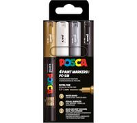 Posca Rotuladores – Set de 4 PC-1MC, acrílicos, punta redonda 0,7-1 mm