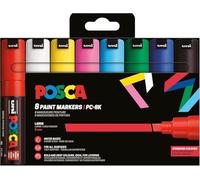 Posca Rotulador PC-8K acrílico permanente punta cincel 8 mm Pack x8