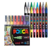 Posca Uni-Ball Marcador con punta redonda fina | Rotuladores con punta redonda de 0,9-1,3 mm para casi todas las superficies