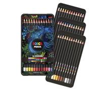 Posca - Uni Mitsubishi Pencil - Estuche Bento de 36 colores - Lápices de colores a base de aceite y cera - Fuerte intensidad de color - Soporte Múltiple
