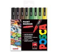 Posca Uni PC-3M Arte Pintura Marcadores - Tonos Tierra - Conjunto de 8 - en Caja de Regalo