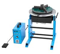 Posicionador rotatorio para soldadura, con una capacidad de carga de 441 lbs, ángulo de inclinación de -45° a 90°, mesa giratoria para posicionamiento de piezas, control de velocidad de 0.5 a 5 RPM, c