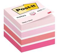 Post-It 2028P Notas adhesivas en cubo, Color Coral/Rosa/Blanco, 76 x 76 mm
