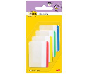 Post-It 686F-1 Index rígido plano, Color Verde/Azul/Amarillo/Rojo, Tamaño Standard, Pack de 4