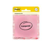 Post-it Bloc de notas adhesivas removibles, transparente, 73x73 mm, 36 hojas, color salmón