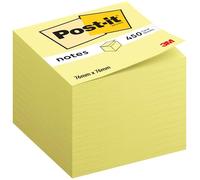 Post-it Cubo De Notas, Canary Yellow, 76 mm x 76 mm, 450 Hojas/Bloc, 1 Bloc/Paquete