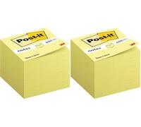 Post-it Cubo De Notas, Canary Yellow, 76 mm x 76 mm, 450 Hojas/Bloc, 1 Bloc/Paquete (Paquete de 2)