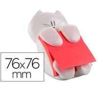 Post-it Dispensador Bloc Notas Adhesivas Quita y Pon Z Note Gato 76x76 mm