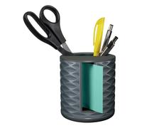 Post-it Dispensador de notas, diseño vertical, notas emergentes, negro con patrón geométrico gris, 1 bloc de notas súper adhesivo de 3 x 3 pulgadas Aqua Splash